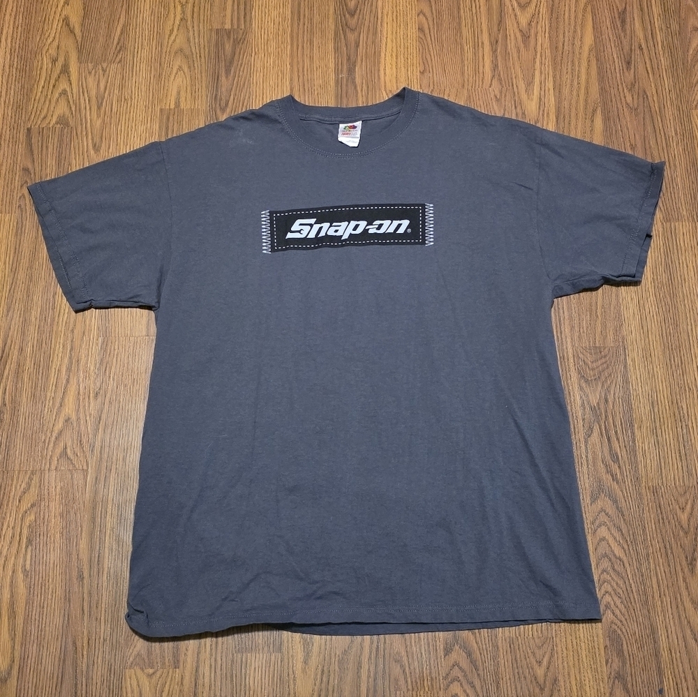 Vintage 90s Snap-On Tools Grey Box Logo T-Shirt Mens Large FOTL Heavy HD D72